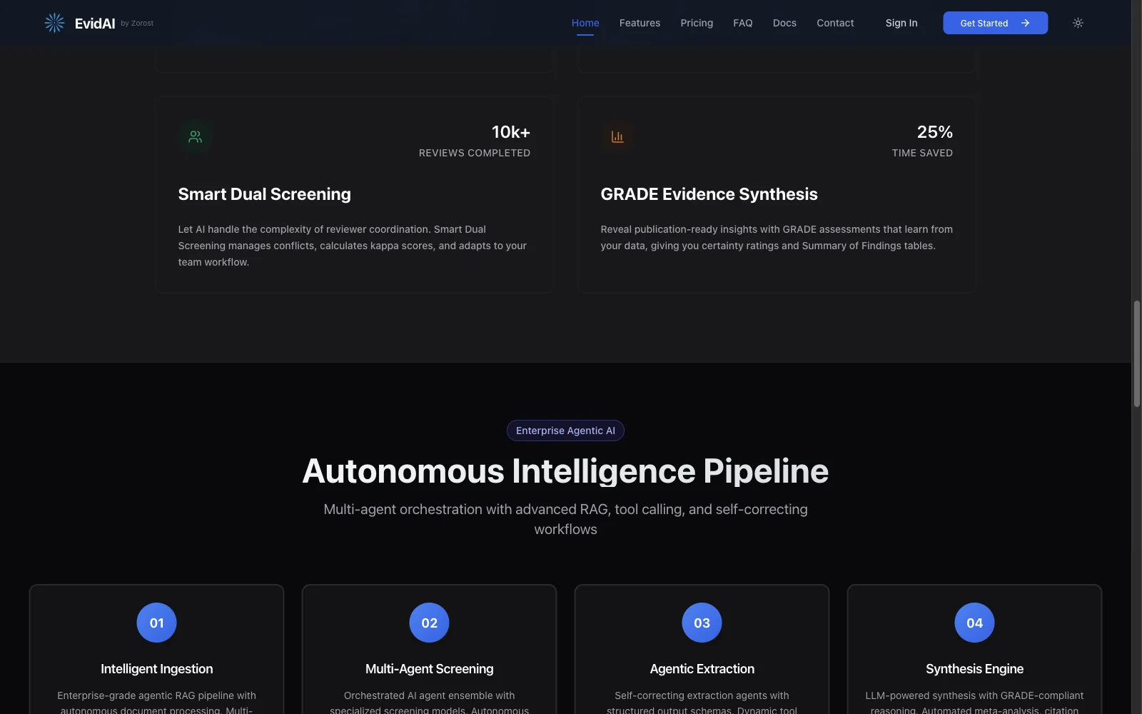 EvidAI smart dual screening and the autonomous intelligence pipeline